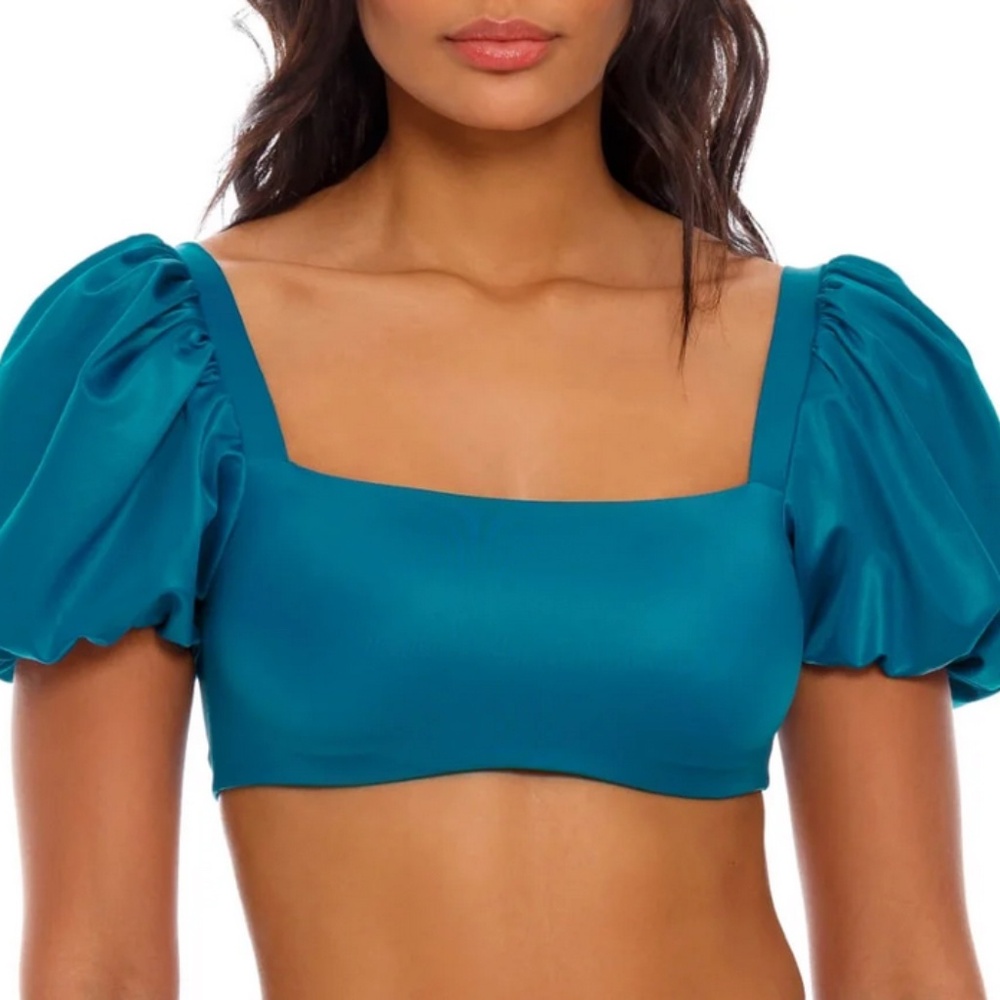 Agua by Agua Bendita Calista Puff Sleeve Bikini Top